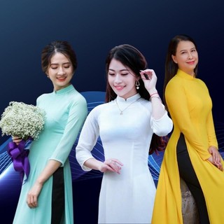 Áo dài trơn truyền thống - Áo dài Việt Nam trơn 4 tà đồng phục