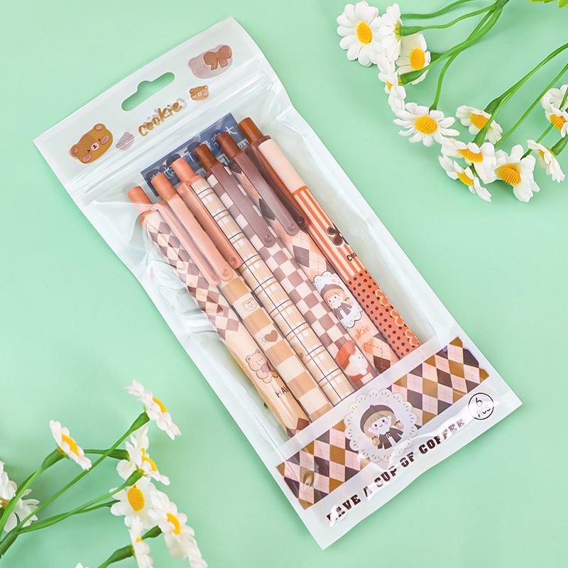 Bút gel đen họa tiết vô cùng dễ thương mực đều bút nhẹ dễ cầm nắm thích hợp cho học sinh văn phòng