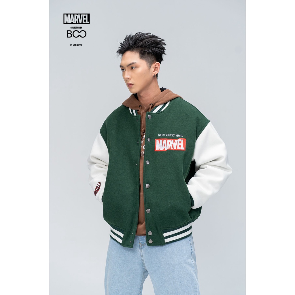 Áo Khoác Varsity BOO Unisex Dáng Oversize Marvel Comics BOOZILLA