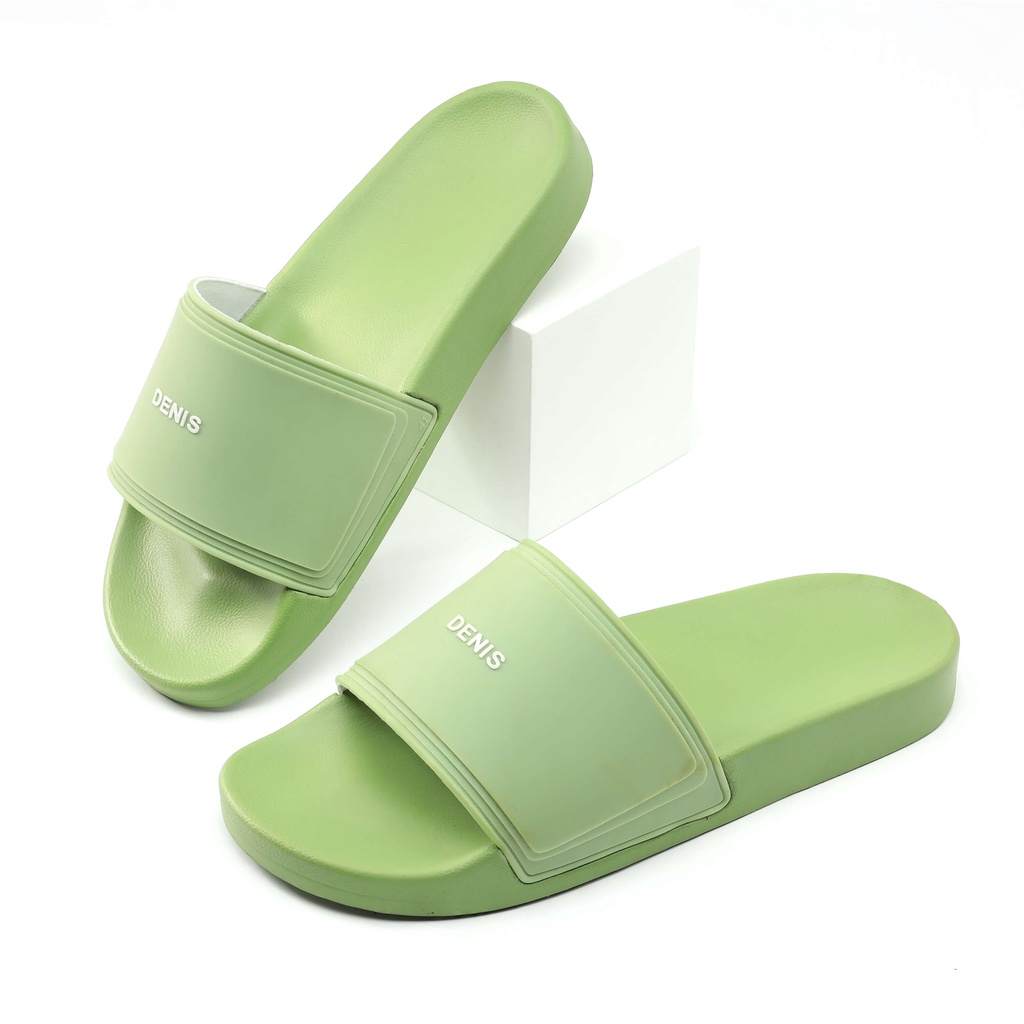 Dép quai ngang Denis Unisex Slipper DT05 đế PU quai PVC màu xanh Bơ hottrend Ngoài trời