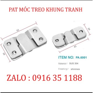 Pát móc treo khung tấm chất liệu inox giá cho 1 cặp 2 chiếc