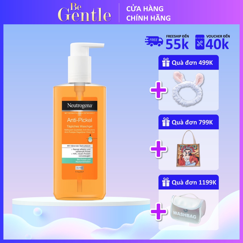 Sữa rửa mặt dạng gel trị mụn NEUTROGENA ANTI PICKEL 200ml của Đức