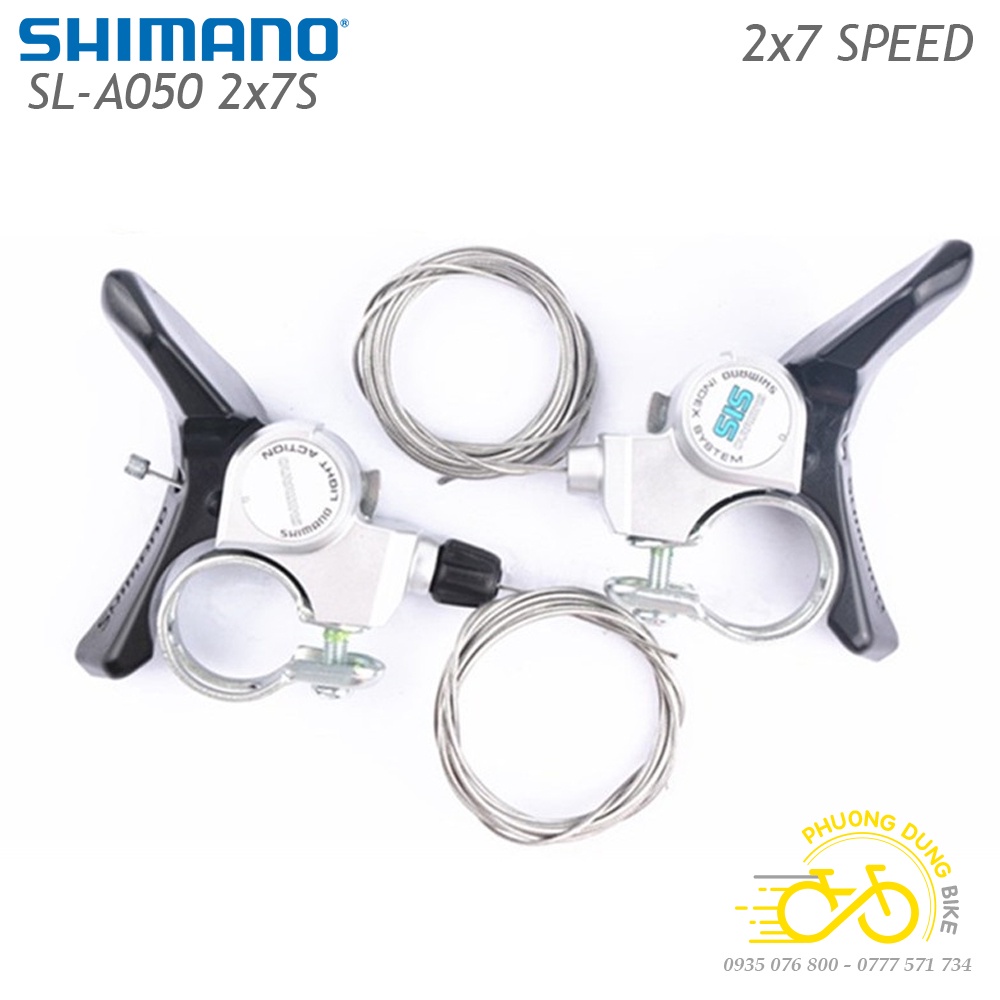 Tay đề gạt xe đạp SHIMANO SL A050 2x7 Speed - Chính hãng