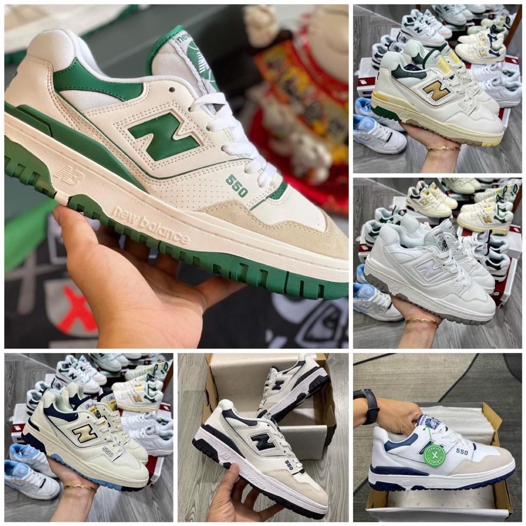 Giày new balance 550, giày thể thao nb550 xanh lá hàng Trung cao cấp đầy đủ phụ kiện full size nam nữ