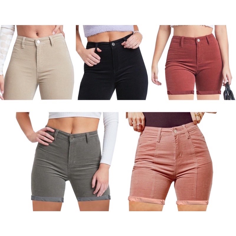 Quần Shorts Nhung Gân YMI Nữ Lưng Cao Gập Gấu Hàng Xuất Xịn Cao Cấp Chất Siêu Mịn Đẹp