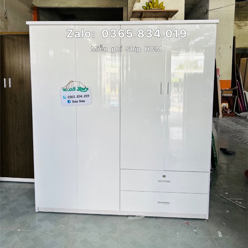 Tủ quần áo nhựa đài loan ngang 1m65 cao 1m8 Sâu 48 kèm gương trong cánh tủ