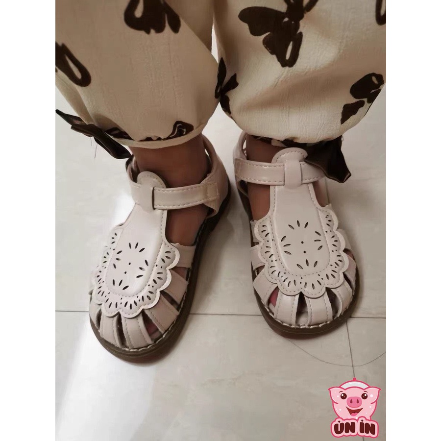 Dép rọ quai dán trẻ em, Sandal quai dán đáng yêu chất da PU mềm, thoáng chân kiểu dáng Vintage M155