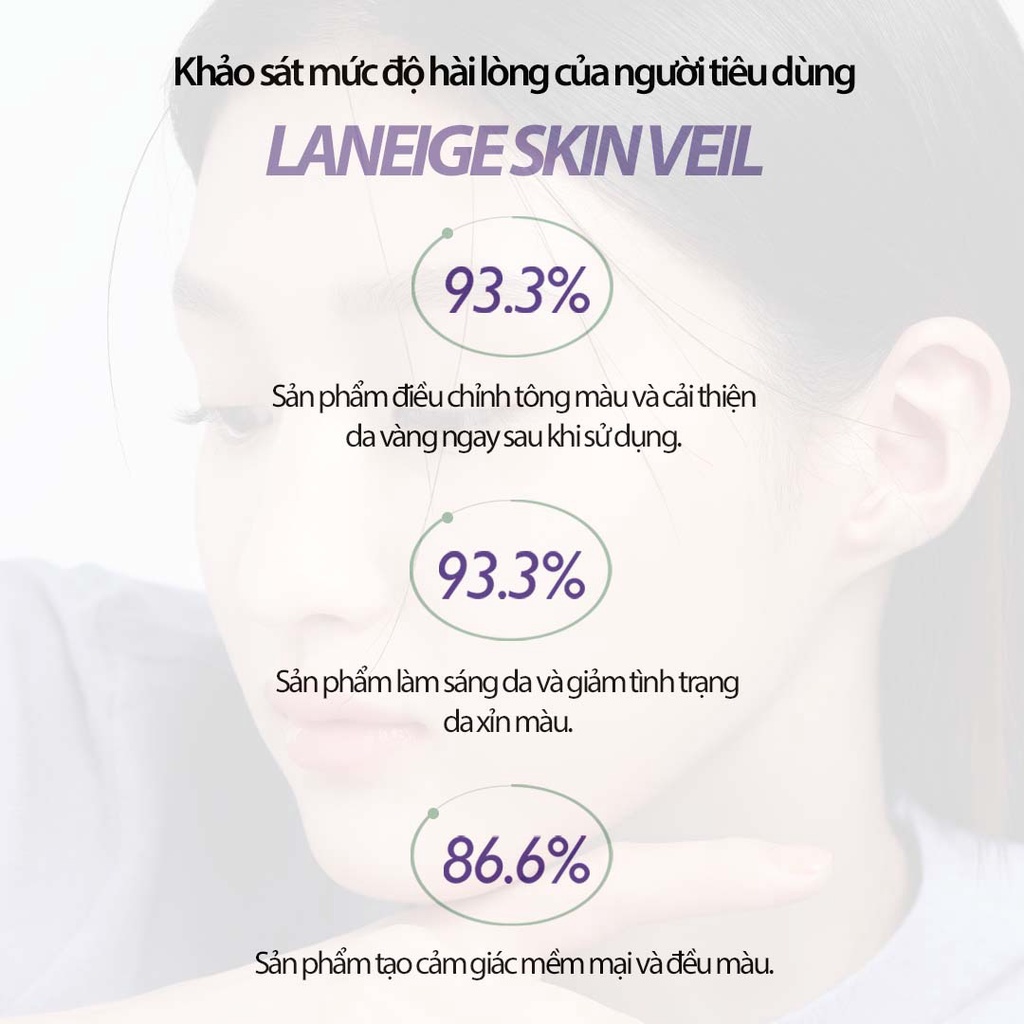 [NHẬP COSLNG623 -100K] [NEW] Kem Lót Dưỡng Ẩm & Nâng Tông Laneige Skin Veil Base No.40 Pure Violet 30ml