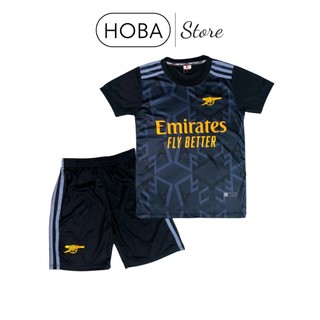 Bộ quần áo bóng đá trẻ em đồ đá banh trẻ em CLB Arsenal đen
