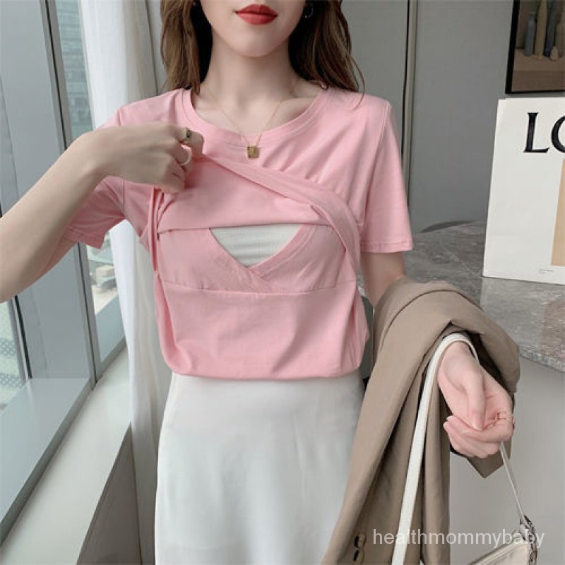 Trang Phục Cho Con Bú  Kiểu Nâng Lên Quần Áo Mặc Nhà Sau Sinh  Mặc Bên Ngoài Chống Ánh Sáng Lỏng Lẻo Màu Sắc Tinh Khiết