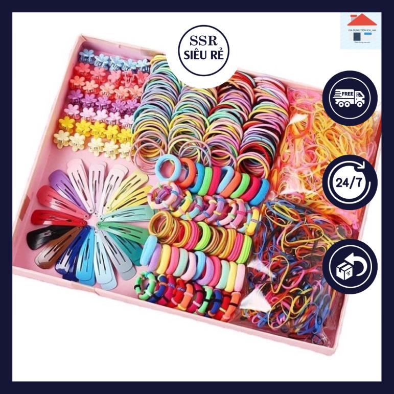Hộp Kẹp Tóc 780 Món Cho Bé Set 780 Chi Tiết Cột Kẹp Tóc Cho Bé-dây Buộc Tóc Bé Gái-kẹp Tóc Bé Gái (LA3243)