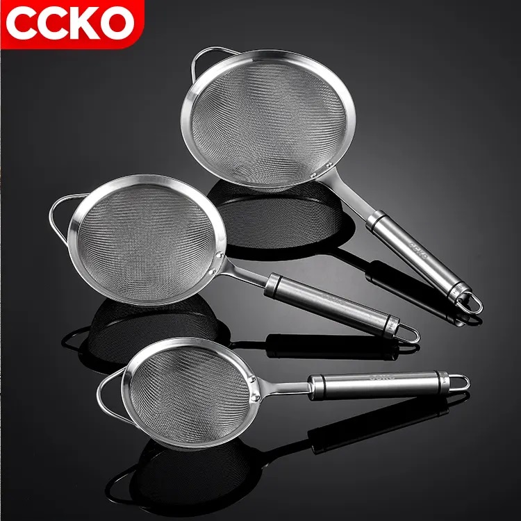 Muỗng/rây/vợt lưới rây bột inox 304 sáng bóng cao cấp CK9503