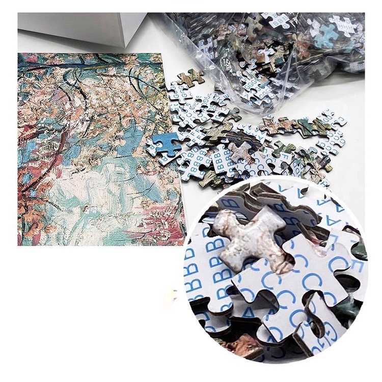 Bộ Tranh Ghép Xếp Hình 1000 mảnh dày 5mm bản cao cấp, tặng keo, túi đựng