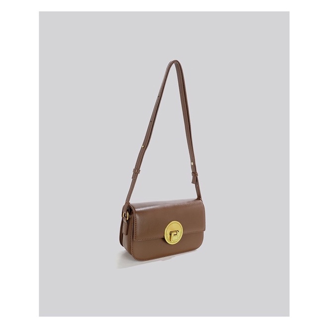 Túi xách nữ đeo chéo, kẹp nách thời trang khoá tròn gập chất liệu da PU