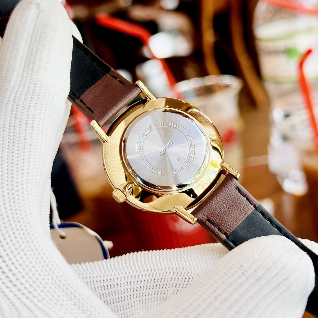 Đồng hồ nữ dây da Casio LTP VT01GL 9B