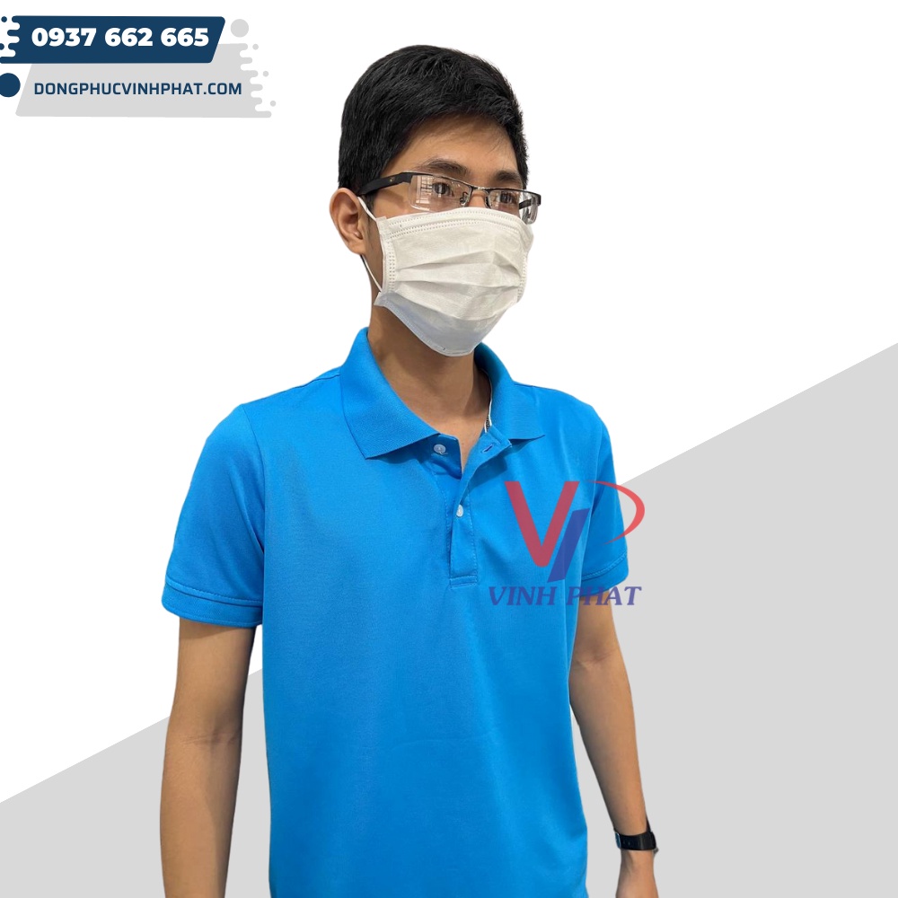 Áo Thun Polo Có Cổ Ngắn Tay Nam Màu Xanh Ya, Màu Trắng Vải Cá Sấu Thoáng Mát, Thấm Hút Tốt - Hình Thật