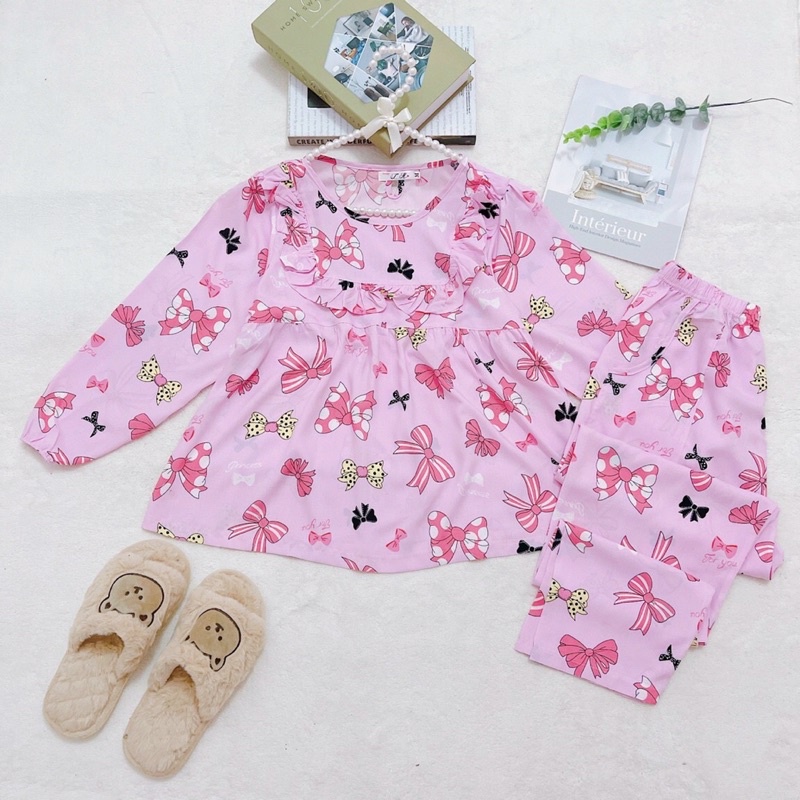 Đồ Tole Lanh Tay Dài Quần Dài mát mẻ mặc nhà có size 40-68kg #toleshop5sao