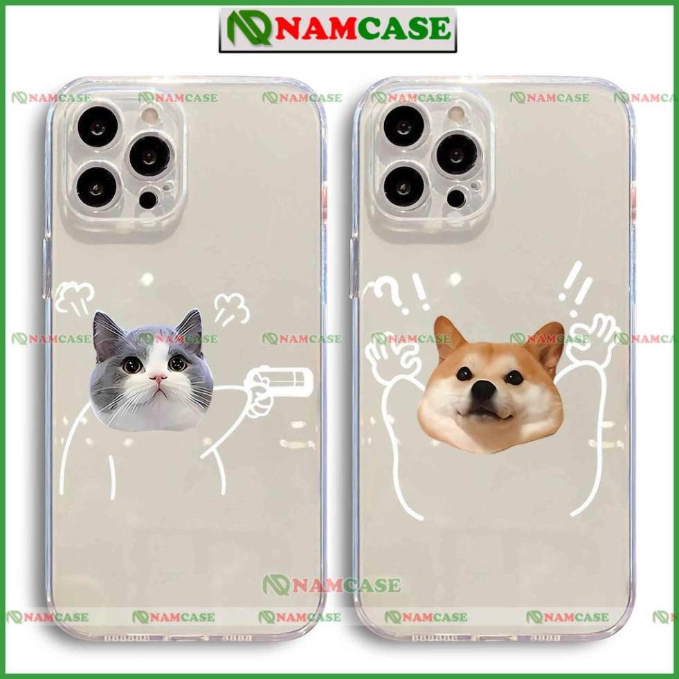 Ốp lưng iphone cặp đôi hoạt hình độc lạ chó mèo ngộ nghĩnh dễ thương đẹp cho ip 6/6s/7/8/X/XS/11/12/13/14 Pro Plus Max