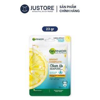 Mặt Nạ Garnier Bright Complete Clear Up Anti-Acne Mask Ngừa Mụn 23g