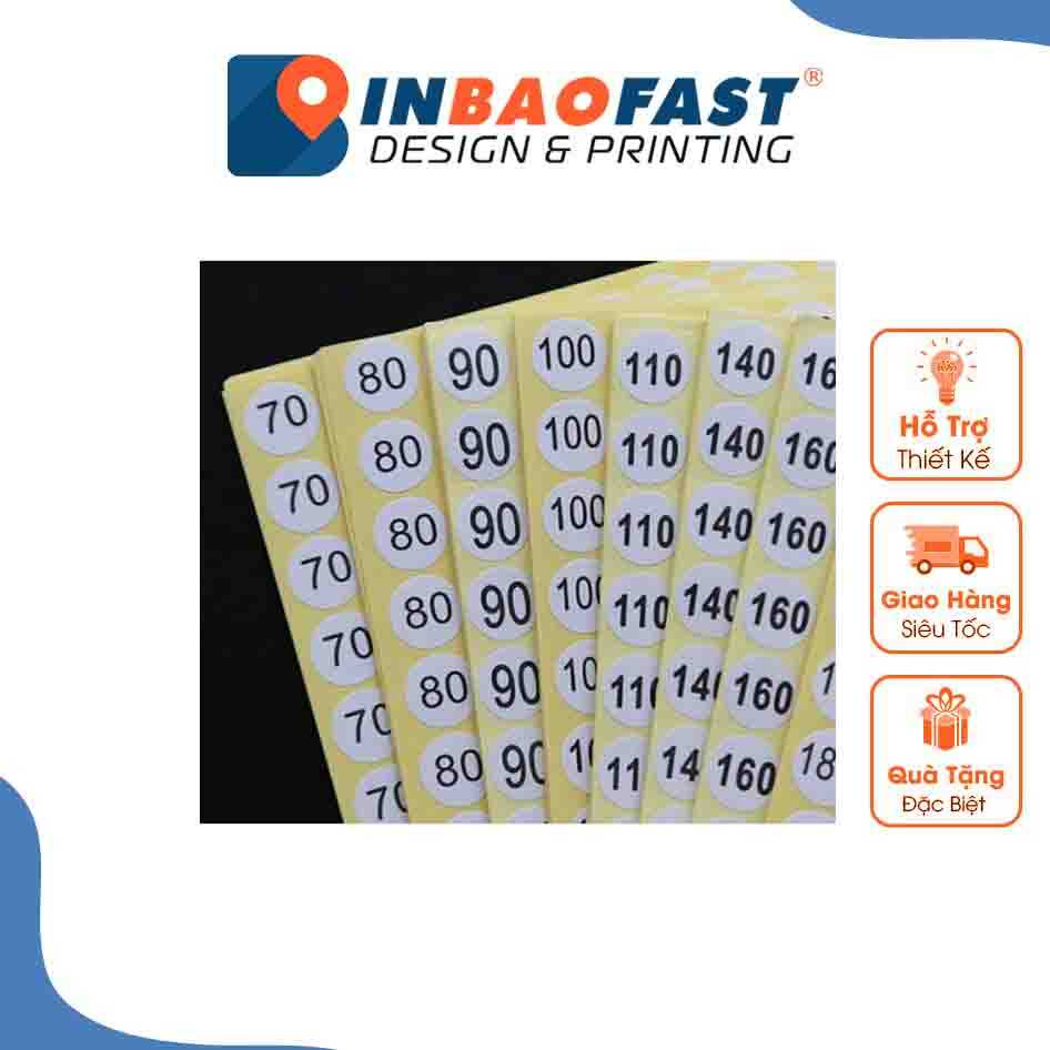 Bảng Tem Dán Size các loại quần áo, giày dép giá rẻ tại BaoFast