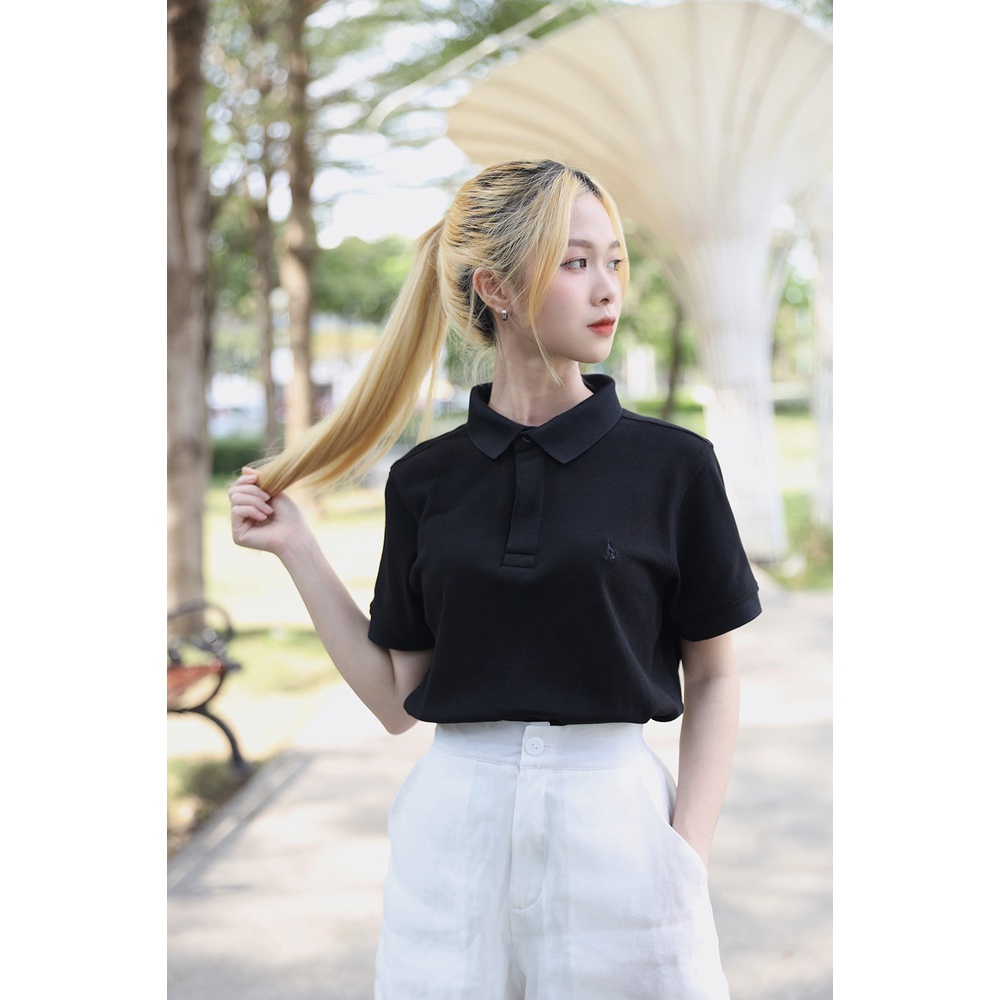 Áo polo nữ màu đen trơn 100% cotton cao cấp, chuẩn form đến từ thương hiệu SHI Fashion | BigBuy360 - bigbuy360.vn