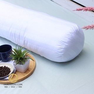 Ruột gối ôm hơi màu trắng kích thước 35cm x 100cm có khóa kéo, ruột bông tốt không tạp chất