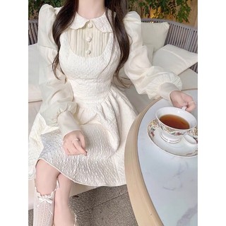 Váy Xốp Vân Pha Tay Tơ