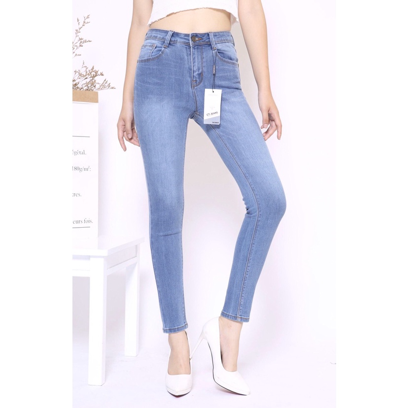 Quần jeans nữ trơn chất bò Co Giãn dáng Skinny hàng công ty thiết kế cao cấp