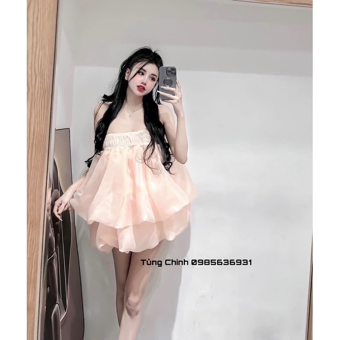 Đầm Ống Tơ Xốp Bí 2 Lớp Có Lót Quần