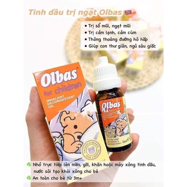 Tinh dầu OLBAS OIL - xông mũi,hỗ trợ cảm cúm,sổ mũi,nghẹt mũi