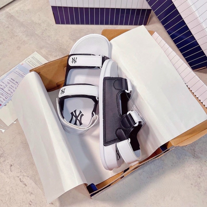 Giày xăng đan nữ NY, sandal hai quai phối màu siêu xinh hàng fullbox cao cấp chuẩn Au đế êm cao 3cm