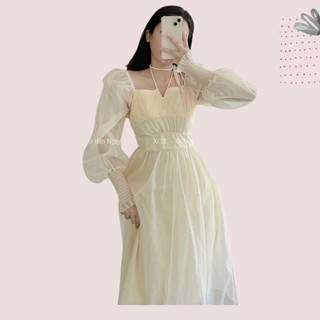 Đầm voan tơ bigsize tay dài bo thun xinh xắn duyên dáng ( Thời trang Vicky G - Anitagreen ) HN0223