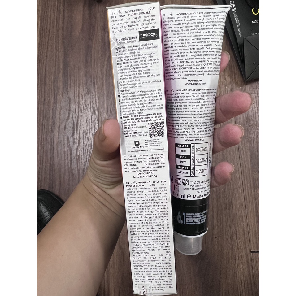 MÀU NHUỘM VITAMIN X PERIENCE TRICOL 100ML