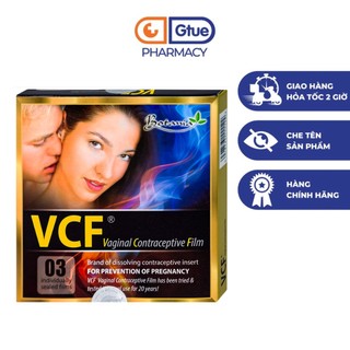Màng phim tránh thai VCF 3 miếng/Hộp Hoa Bằng Việt Mỹ