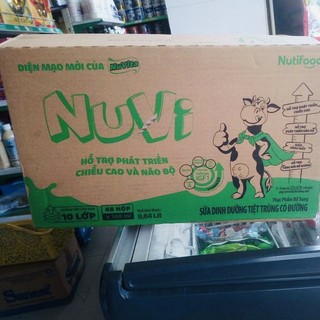 Thùng sữa tiệt trùng NUVI 110ml có đường