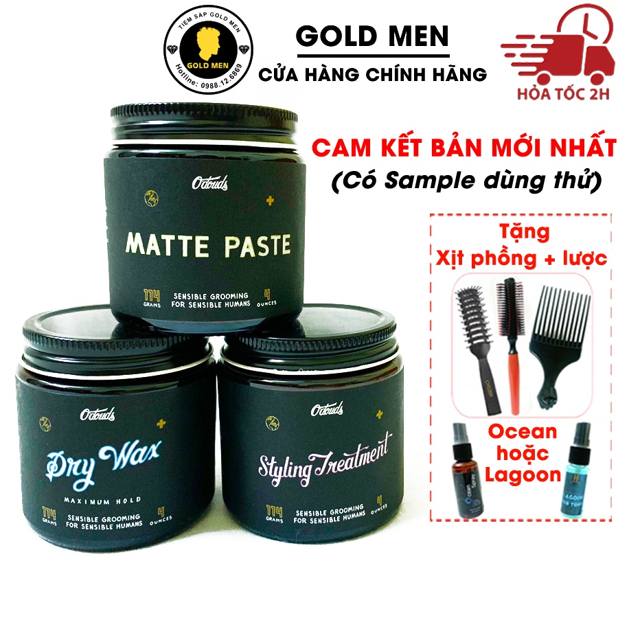 Sáp vuốt tóc O'douds Matte Paste, Dry Wax, Styling Treatment + Tặng quà