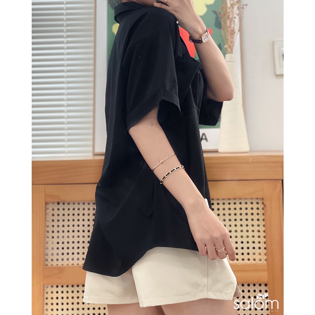 Sơmi ngắn tay form rộng Hàn Quốc nhiều màu SALOM Shp020