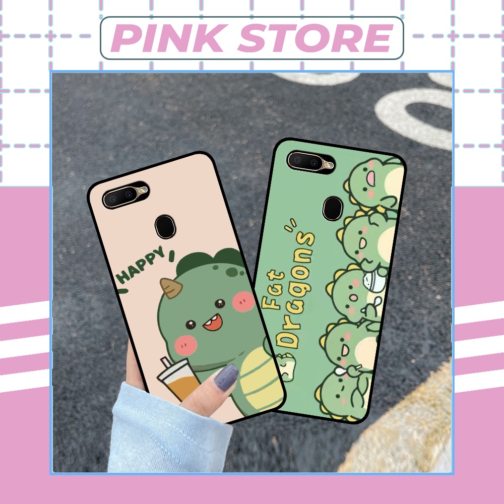 Ốp Oppo A5s / A7 / F9 / A12 siêu đẹp in hình khủng long chibi dễ thương