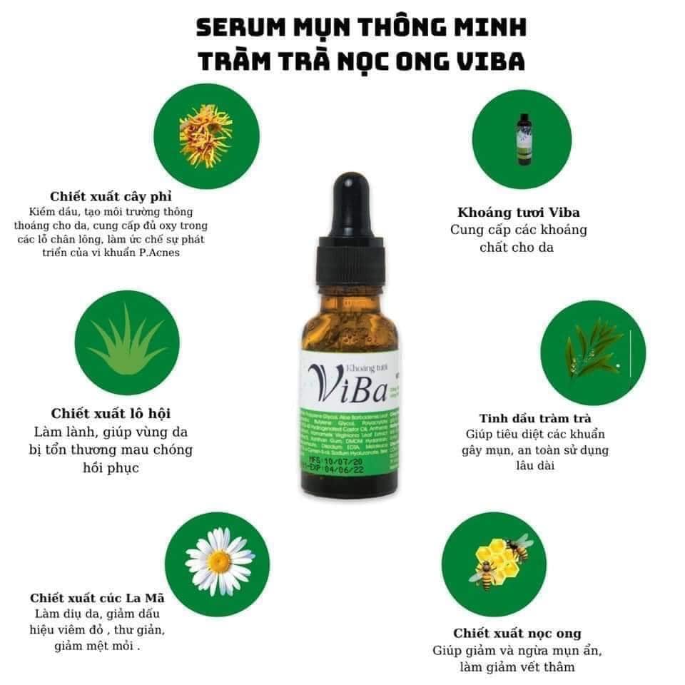 Combo chăm sóc da mụn VIBA - Cân bằng độ âm, sạch mụn, mờ thâm, sáng da