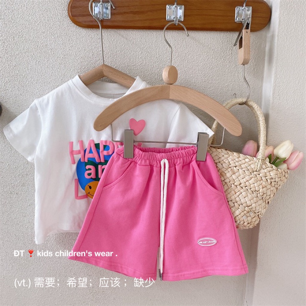 SALE BỘ CÔC THUN COTTON BÉ GÁI SIZE 8-18KG(HAPPY)