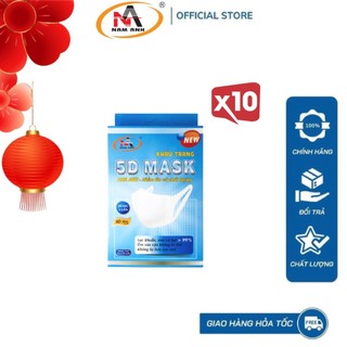 Khẩu trang 5D mask quai vải người lớn Nam Anh Famapro hộp 10 cái