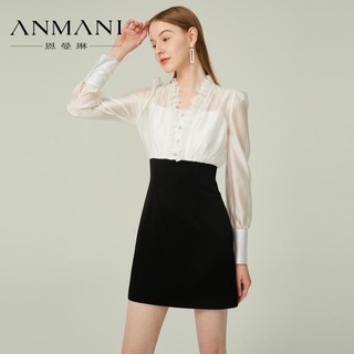 Đầm trắng đen ANMANI