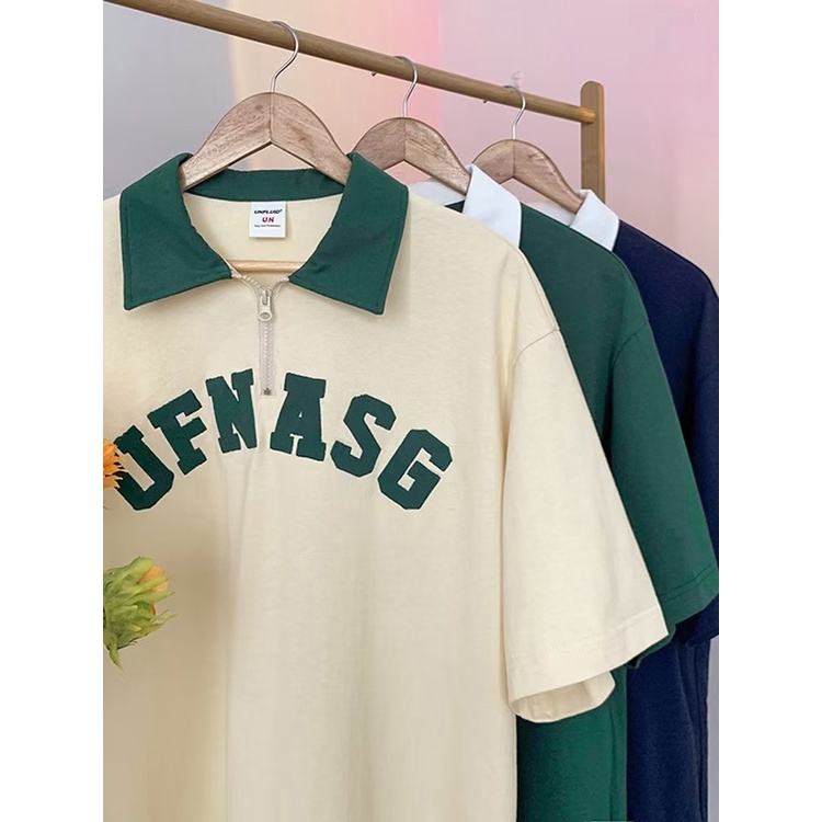 Áo Thun Polo Ngắn Tay Dáng Rộng Thời Trang Hàn Quốc Dành Cho Nam Và Nữ áo polo nam form rộng áo thun nam có cổ