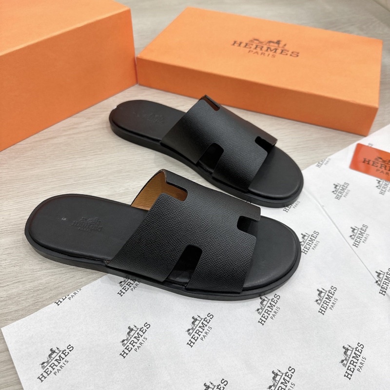 Dép lê nam HM bản đế cao su chống trơn trượt quai da bò thật có video quay tại shop