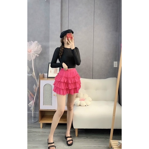 Chân Váy Kiểu Tầng Bèo Gân Siêu Đẹp - Hình Thật Sp