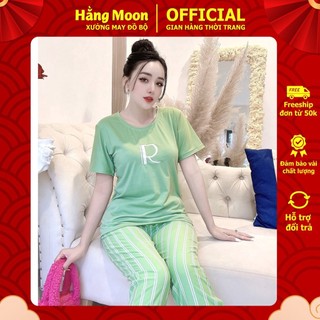 Đồ Bộ Nữ Bigsize, Đồ Bộ Mặc Nhà MoonShop Dài Sọc Thêu Chữ R