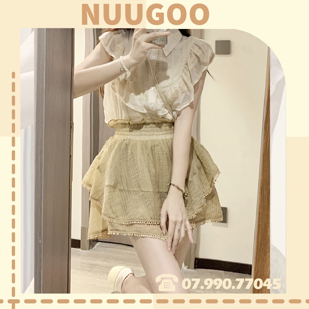 set nữ phối váy basic phong cách hàn quốc NUUGOO99I21