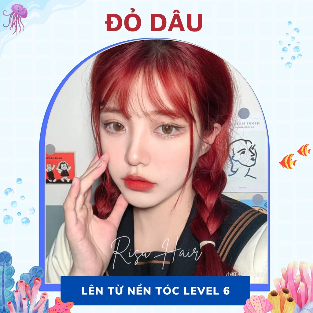 Thuốc Nhuôm Tóc Màu Đỏ Dâu, Không Tẩy - Risu Hair.