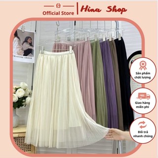 [THANH LÝ] Chân váy ren xoè midi trơn xếp li lụa 2 lớp, mặc được 2 kiểu, có big size