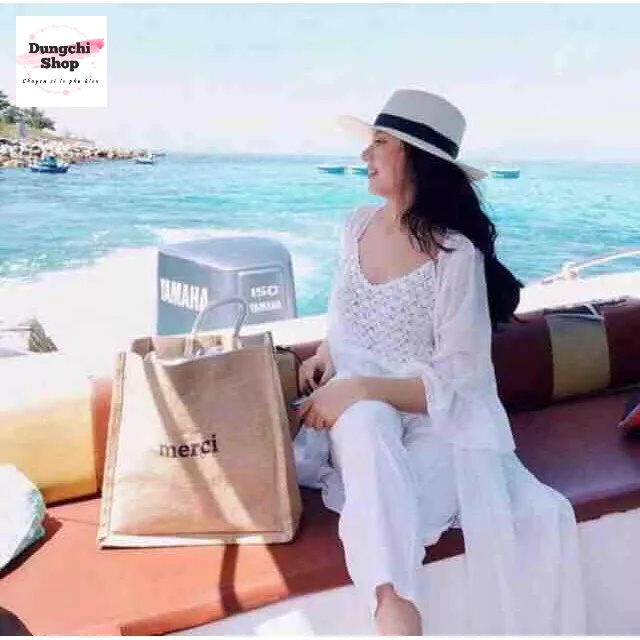 Túi Cói Merci Loại 1  _Màu túi vintage sang trọng